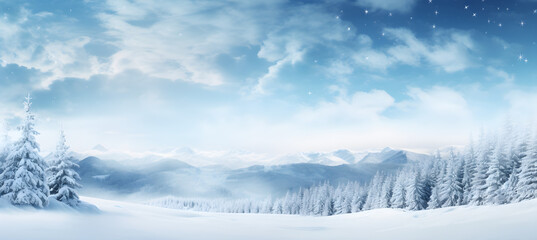 Magical winter banner with free space for text.