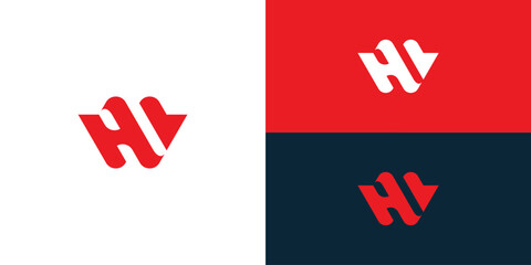 Simple and abstract letter HW or WH monogram logo design vector
