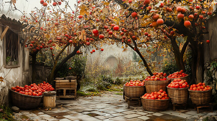 Traditional Orange Market, wallpaper, A place to buy delicious oranges in the midst of a traditional local community environment.
