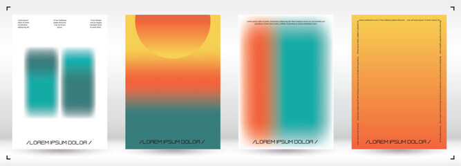 Abstract Background with Gradient Mesh Holographic Shapes. Vector Template Design for your Business. Minimal Colourful Print Set for Your Identity Style.