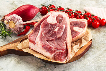 Raw pork knuckle for roast