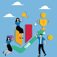 Teamwork winning together