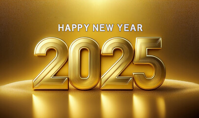 Gold shape HAppy newyear 2025