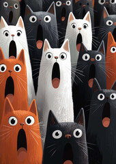 Captivating Cats, Artistic Expressions Through Whiskers, Colors, and Playful Charm