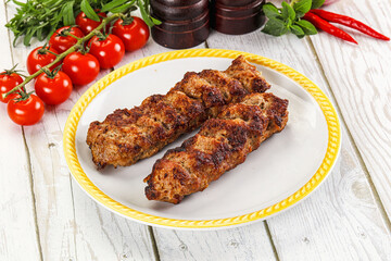 Chicken kebab minced meat and spices