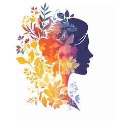 A vector illustration of Women's Day, featuring a flat design on a white background with diverse colors.