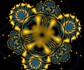 Computer generated abstract colorful fractal artwork