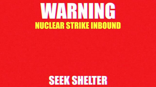 Warning flashing nuclear nuke strike missile inbound symbol icon graphic