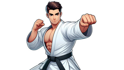 Cartoon-Style Martial Artist Character Concept