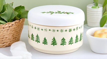 Decorative Storage Container with Green Design