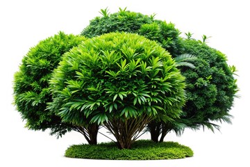 Fototapeta premium Green-leafed garden bush, solitary and tropical.