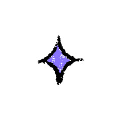 Hand drawn star scribble crayon. Squiggle, scratch doodle kid star isolated. Crayon scratch texture shape children kid naive. Vector illustration