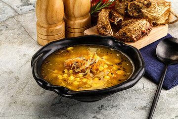 Hot Crab corn soup with vegetables