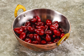 Ripe sweet juicy digberry cornel