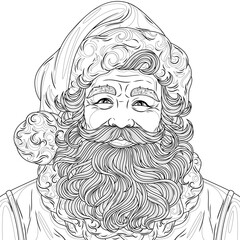 Santa Claus.Coloring book antistress for children and adults.