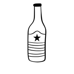 4th of July, Independence Day, Fourth of July, poster with USA flag doodle.