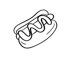 4th of July, Independence Day, Fourth of July, poster with USA flag doodle.