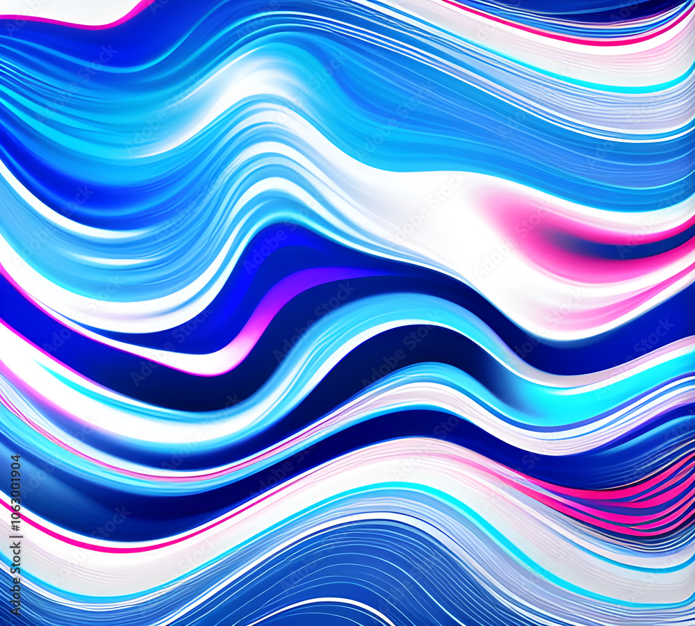 Fototapete Blue and colorful wavy dynamic motion graphics. light motion shape curve. wavy banner template. background texture, neat cracks, 8k quality. generative ai	