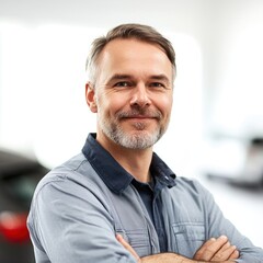 Obraz premium Confident Automotive Engineer Portrait