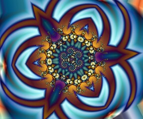 Computer generated abstract colorful fractal artwork