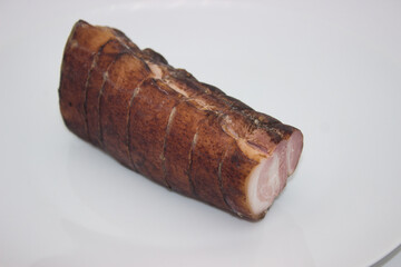 Rustic smoked pork loin with tender, juicy slices