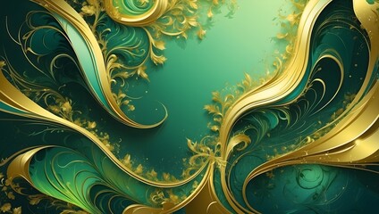 Webseiten Hintergrund Design Grafik Pr&auml;sentation - Dunkelgr&uuml;n & Gold