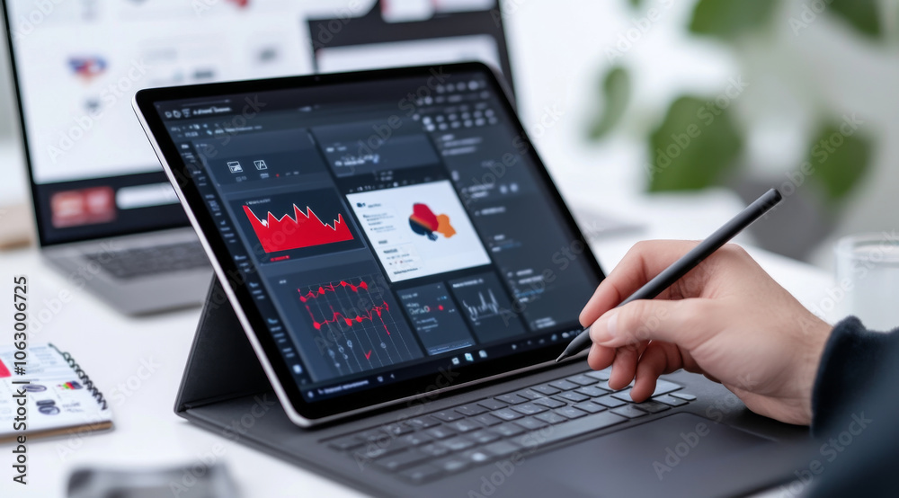 Aufkleber exploring data visualization techniques on modern tablet devices for enhanced insights