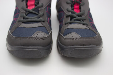 Navy and Pink Athletic Shoes Closeup
