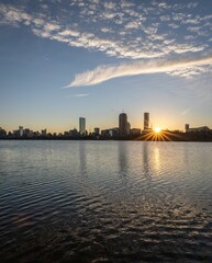Naklejka premium Boston skyline at sunrise