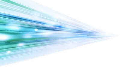 Abstract Background with Blue and Green Lines and Glowing Circles