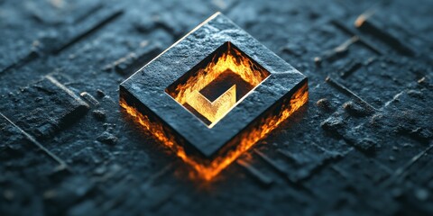 A cool logo with a 3D look, featuring a single capital letter.