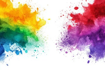 Fototapeta premium Colorful paint splashes on white background