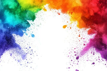 Obraz premium Colorful paint splashes on white background