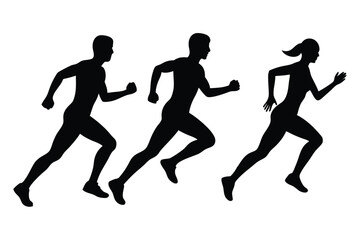 Running People Silhouettes Vector – Sport and Fitness