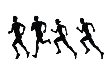 Running People Silhouettes Vector – Sport and Fitness