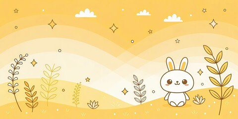 Fototapeta premium minimalist cute cartoon yellow gradient background