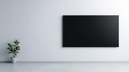 A high-tech jumbotron displayed on a blank, light gray background, captured in a straight-on perspective. The jumbotron has a polished finish, with a dark screen and thin bezels that add to its