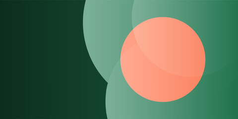 Dark Modern Minimal Style Background, Header or Banner Design with Large Red and Green Overlapping Bubbles, Multi Purpose Creative Wide Scale Template for Web with Copyspace in Editable Vector Format