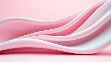Soft pink and white fabric waves on a smooth background