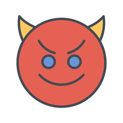 Smiling Face with Horns Vector Icon