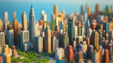 Obraz premium urban model consisting of many buildings with irregular urbanization