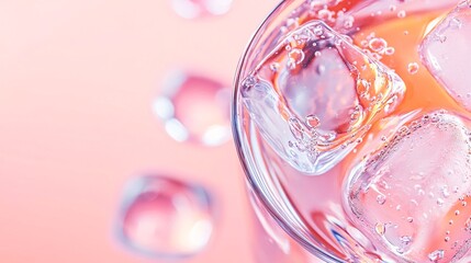 Refreshing Sports Drink with Ice Cubes