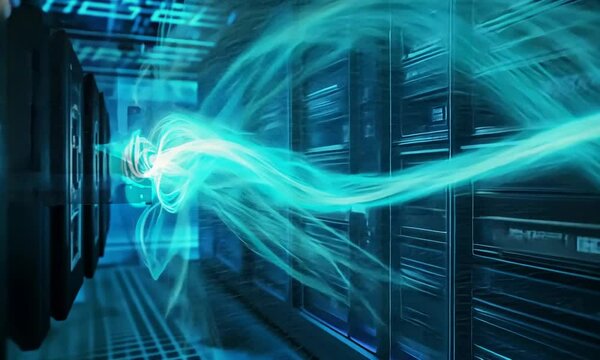 Cybersecurity Concept: Protected Energy Flow