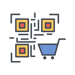 QR Code Shopping Vector Icon