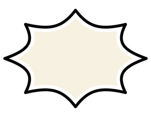 シンプルな黒の縁取り線の吹き出し　2