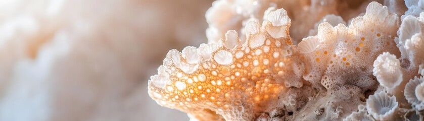 Close-up of Intricate White and Orange Coral Formation