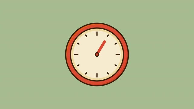 Broken red clock motion graphics.