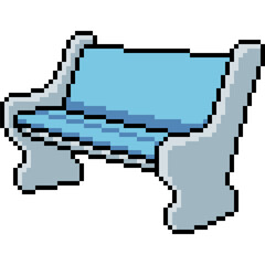 pixel art of blue park bench