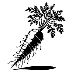 Carrot silhouette vector design black and white