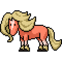 Obraz premium pixel art of beautiful hairstyle horse